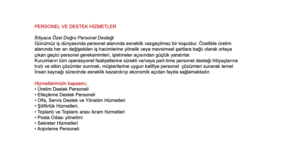 Destek Personeli
